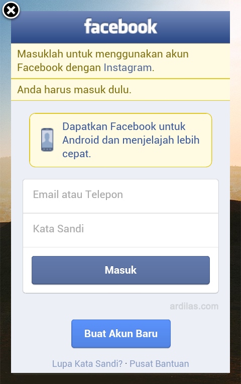 Login Facebook - Bagaimana Cara Mendaftar/Membuat Akun Di Instagram Login Facebook - Bagaimana Cara Mendaftar/Membuat Akun Di Instagram
