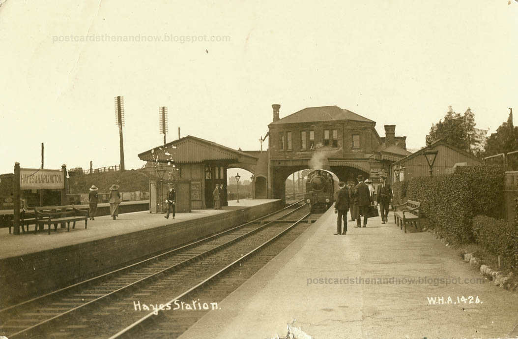 Postcards Then and Now Hayes, Middlesex, The Station c1914