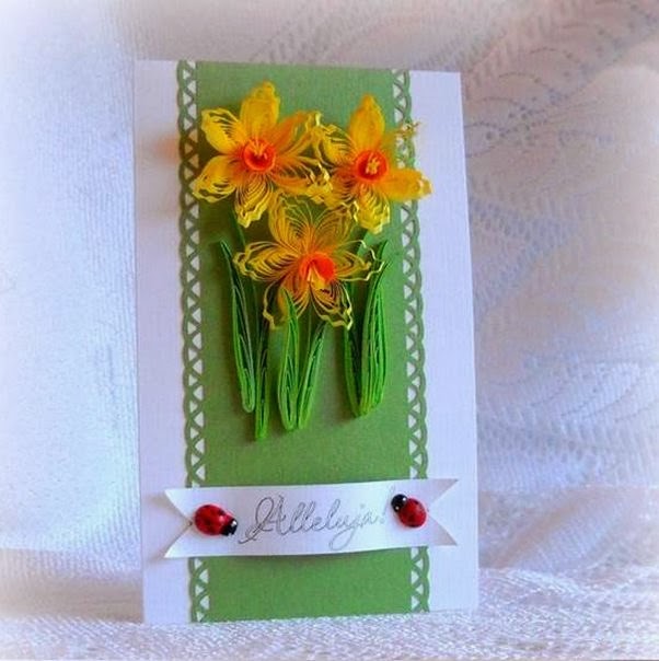 DIY Beautiful Quilling Daffodils Greeting Card The Idea King