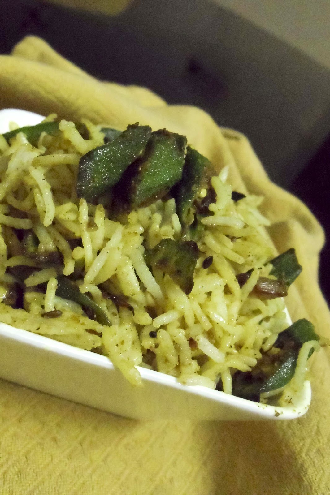 Vendakkai (Bhindi / Ladies Finger) Rice