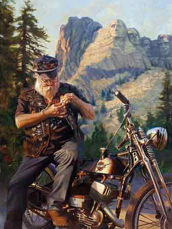 :: free the wheels ::: Classic Motorcycle Painting