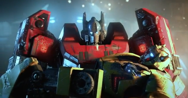 Transformers Fall of Cybertron 2012 game trailer impressions action shooter video game trailer review cinematic trailer cmaquest optimus prime carrying bumble bee