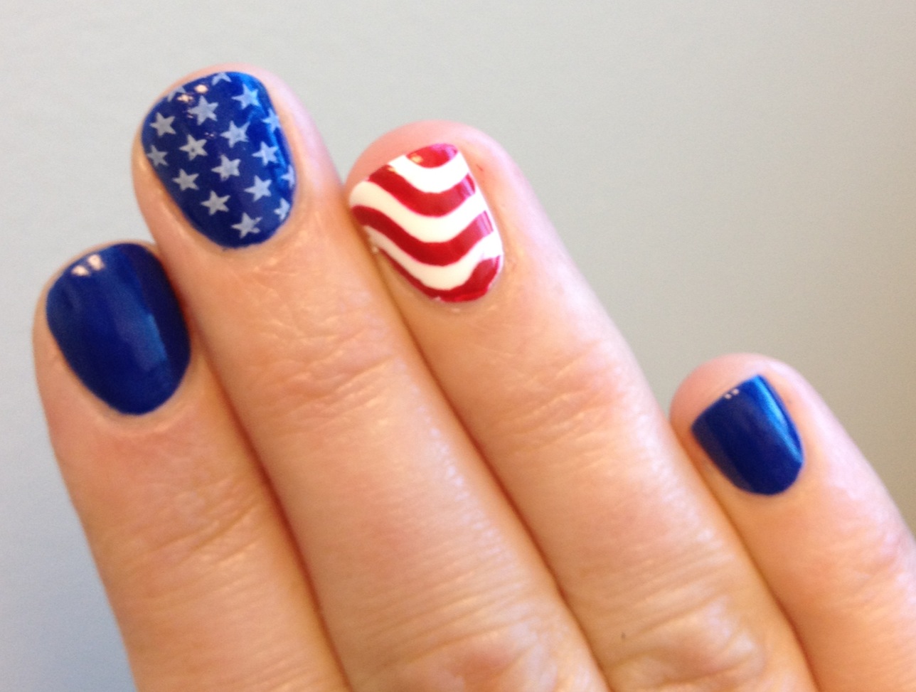 Red, White, and Blue Patriotic Nail Design - wide 1