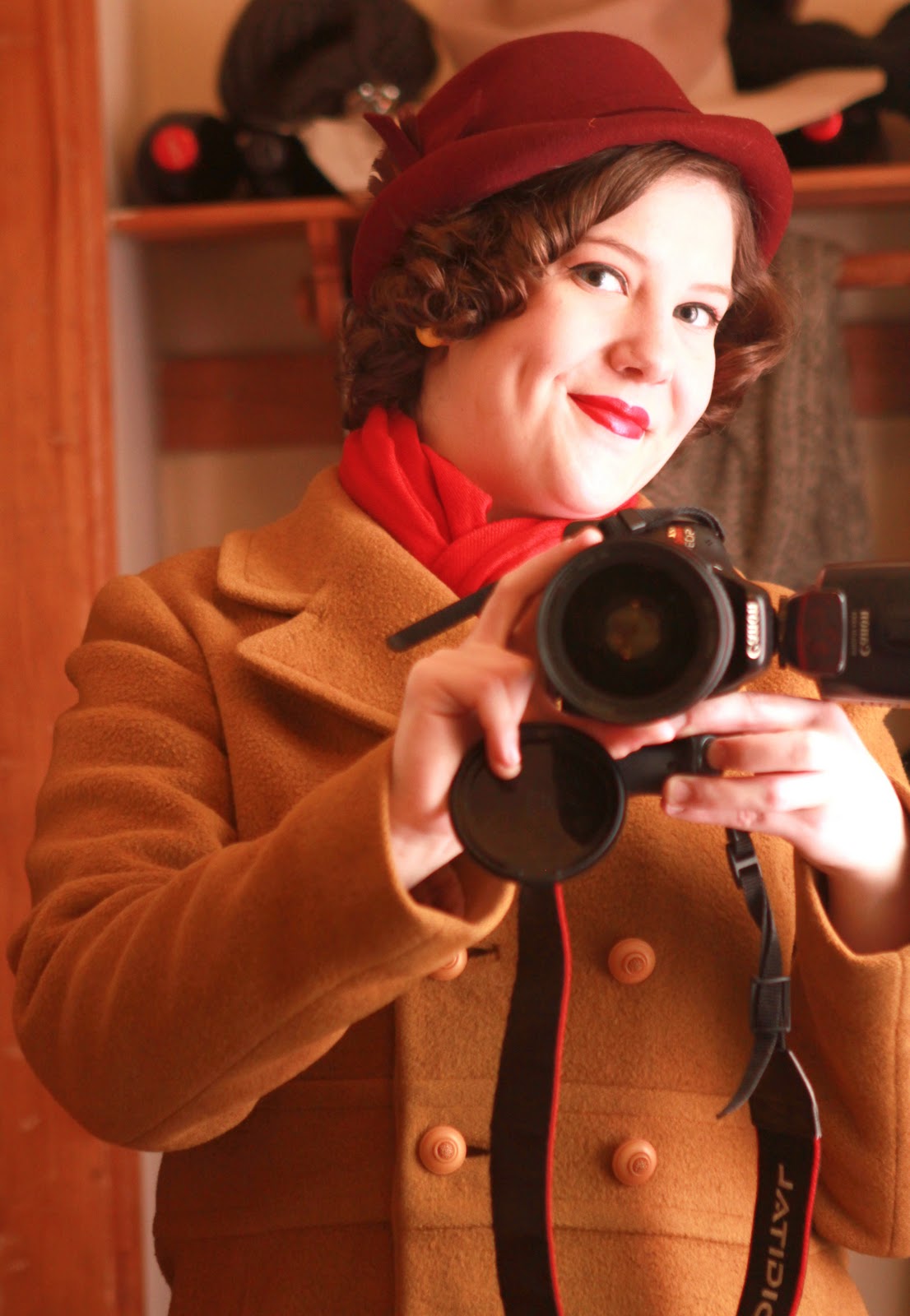 What to Wear mustard & maroon Retro Reporter