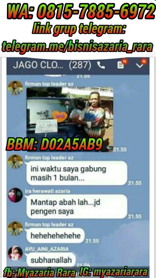 TESTIMONI, BARU 1 BULAN DI AZARIA, DAH BISA BELI MOBIL