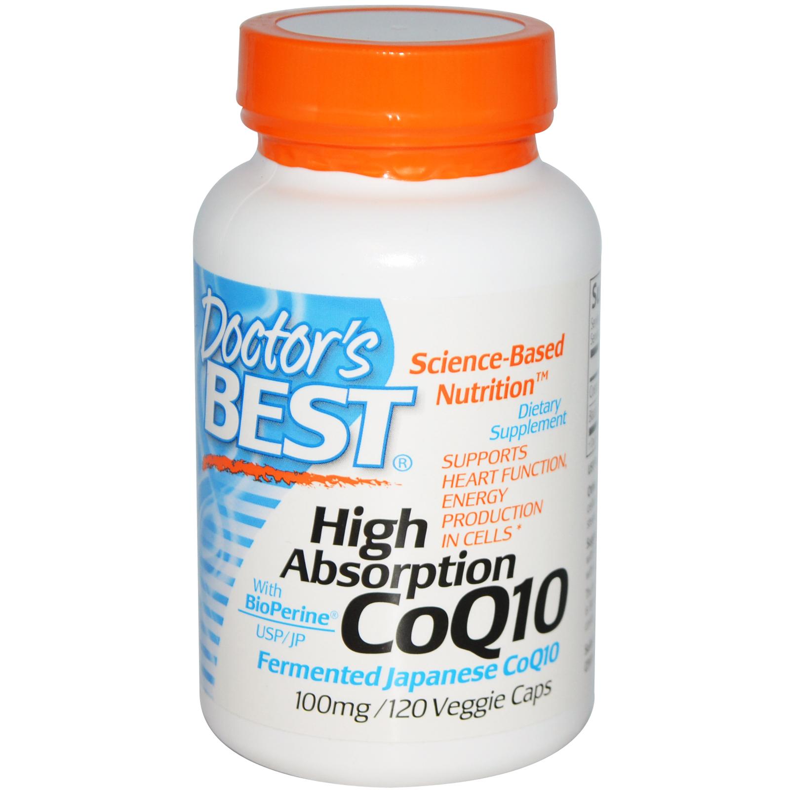 Doctor\u0026#39;s Best, High Absorption CoQ10 with BioPerine USP/JP, 100 mg ...