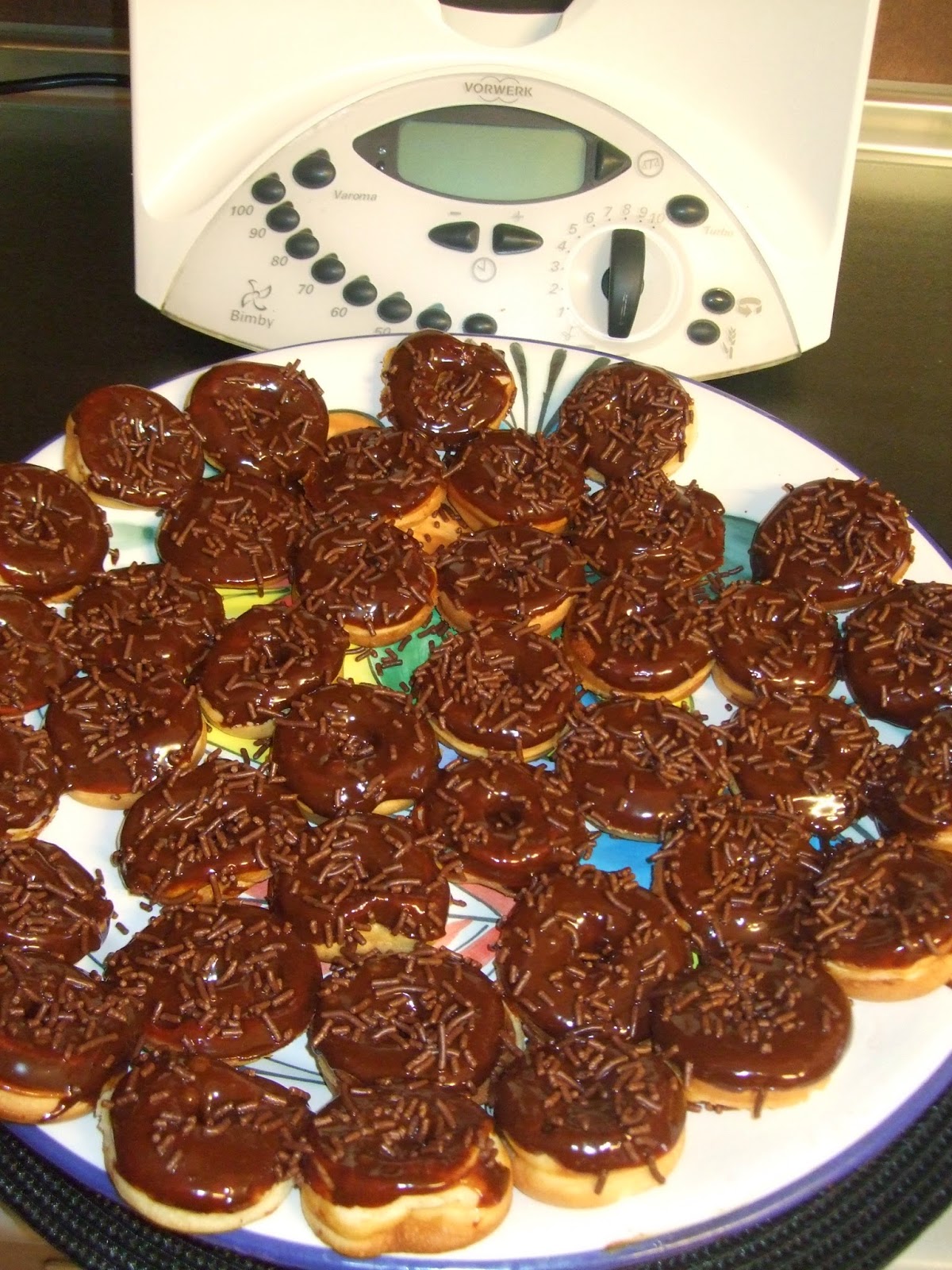 As Minhas Aventuras Com A Bimby Mini Donuts Com Cobertura De Chocolate