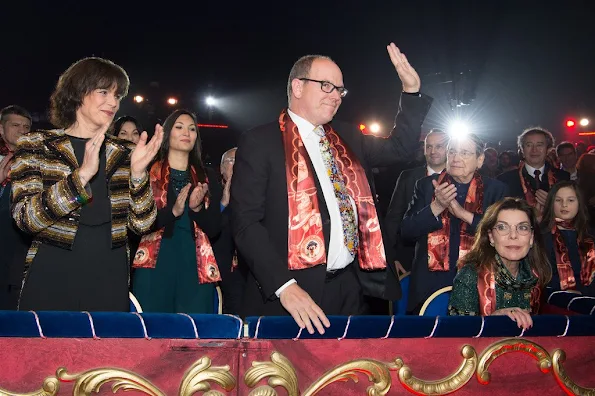 Prince Albert of Monaco, Princess Caroline of Hanover, Princess Stephanie of Monaco, Pierre Casiraghi, Pauline Ducruet and Louis Ducruet attend the 40th international circus festival