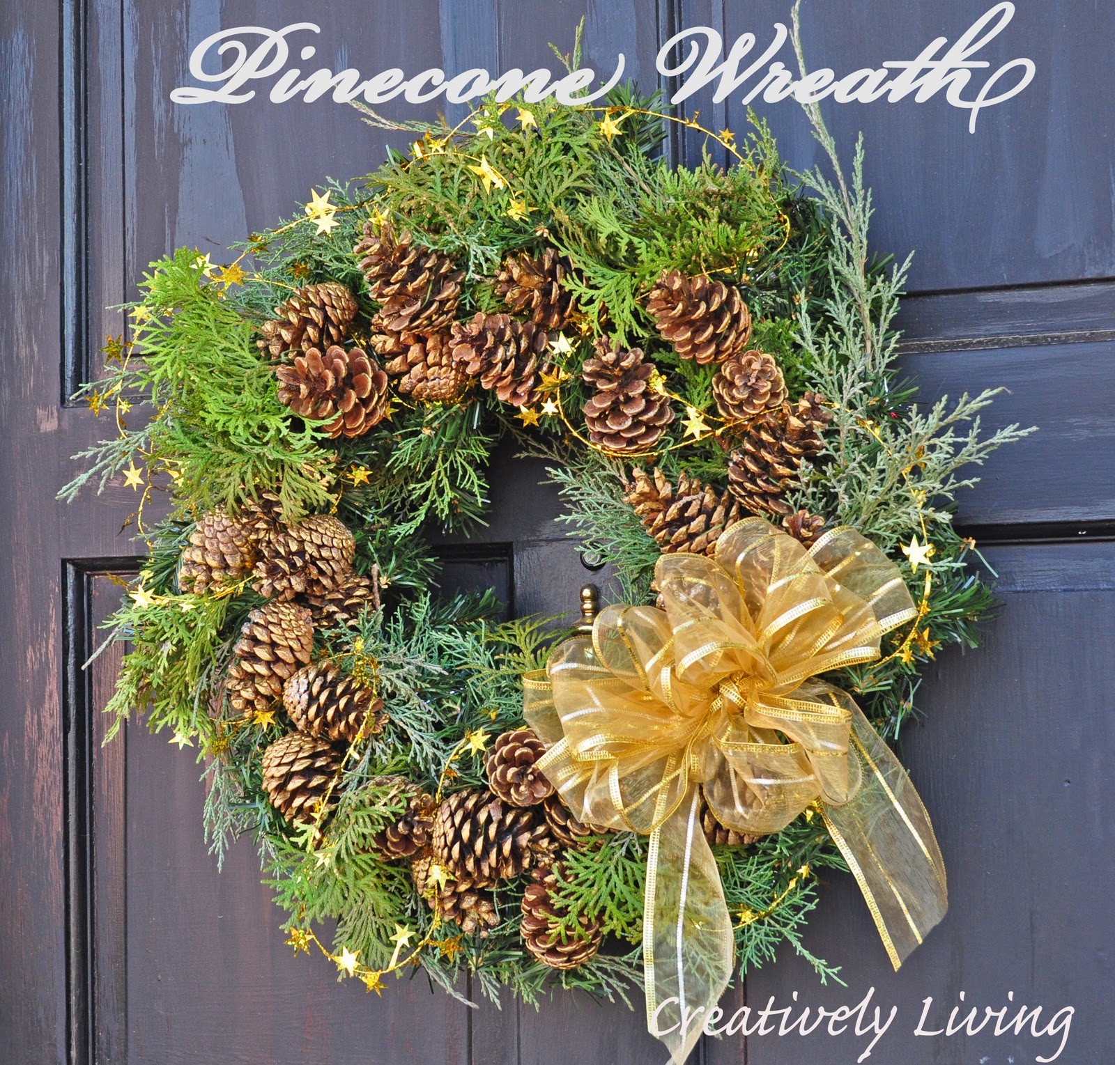 How to Turn a Fake Wreath into a Real Wreath...Pinecone Wreath Tutorial