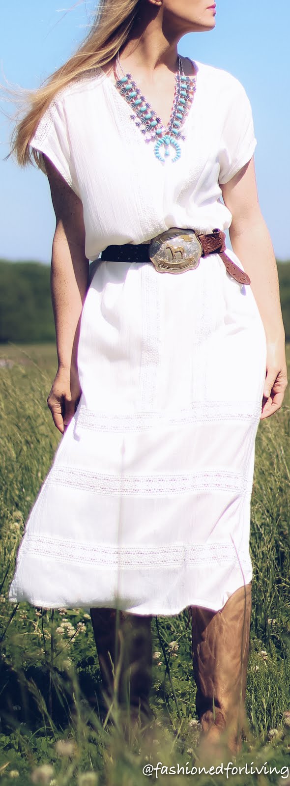 white dress with cowgirl boots