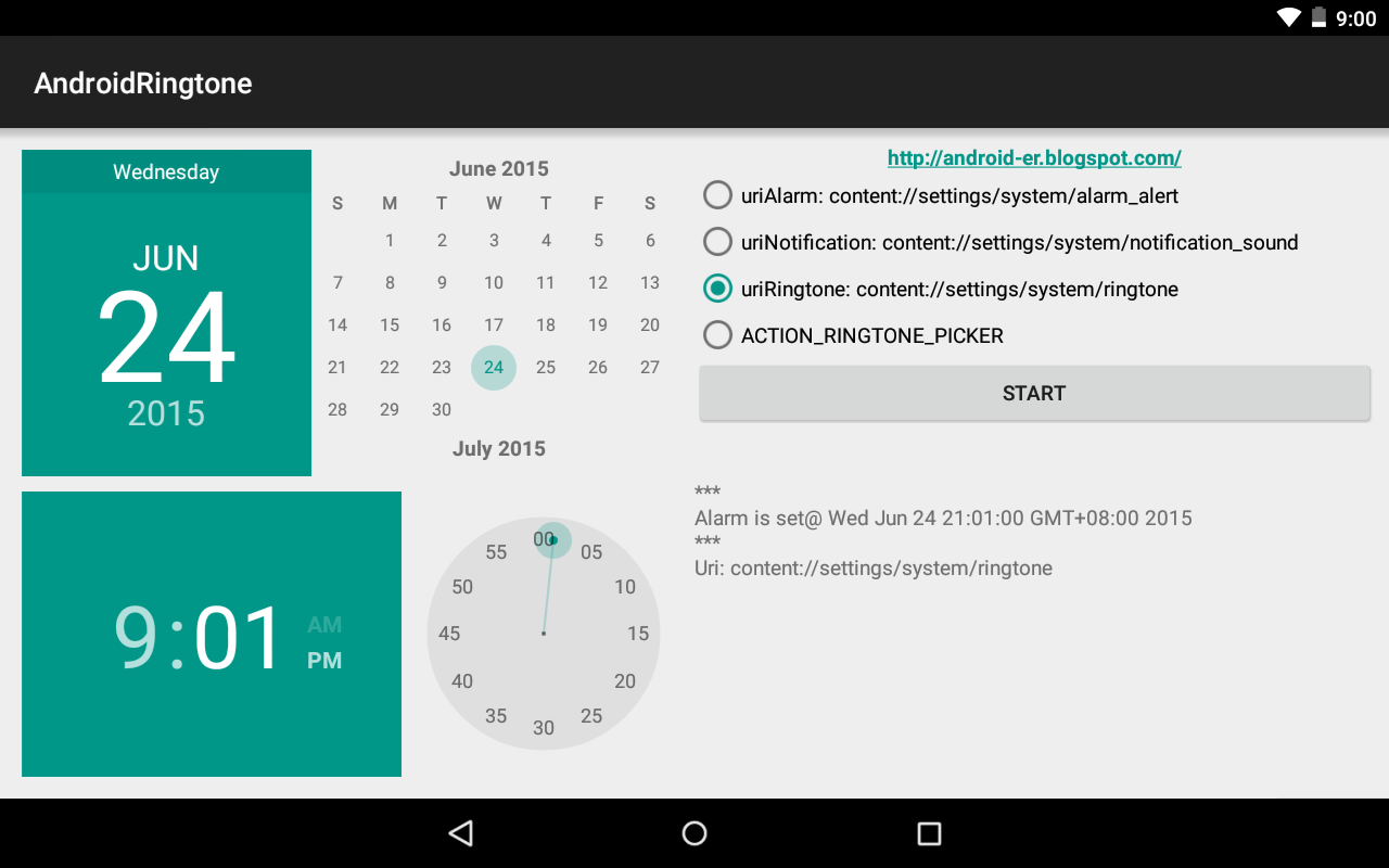 Androider AlarmManager trigger BroadcastReceiver, then start another activity to generate Ringtone