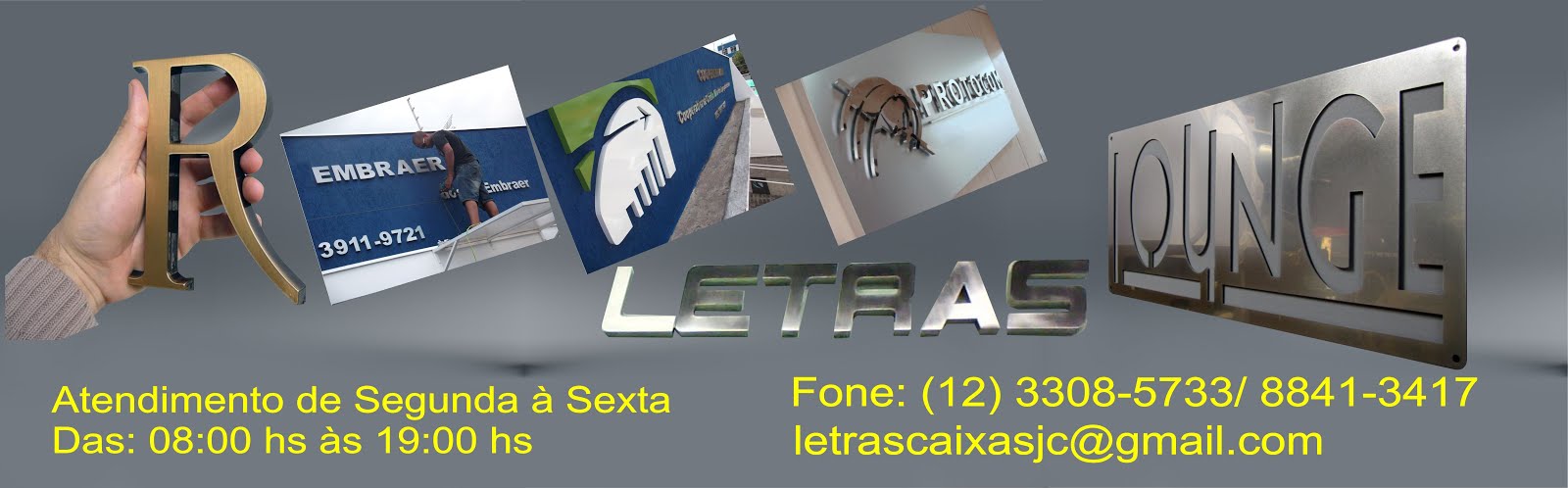 FÁBRICA DE LETRAS CAIXA 3D, LETREIROS EM PVC E ACRÍLICO, LOGO MARCAS, FACHADAS,SJC,SJCAMPOS,TAUBATÉ