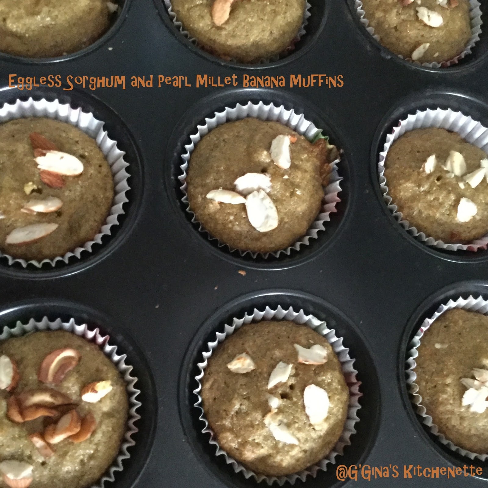 G'Gina's Eggless and Pearl Millet Banana Muffins