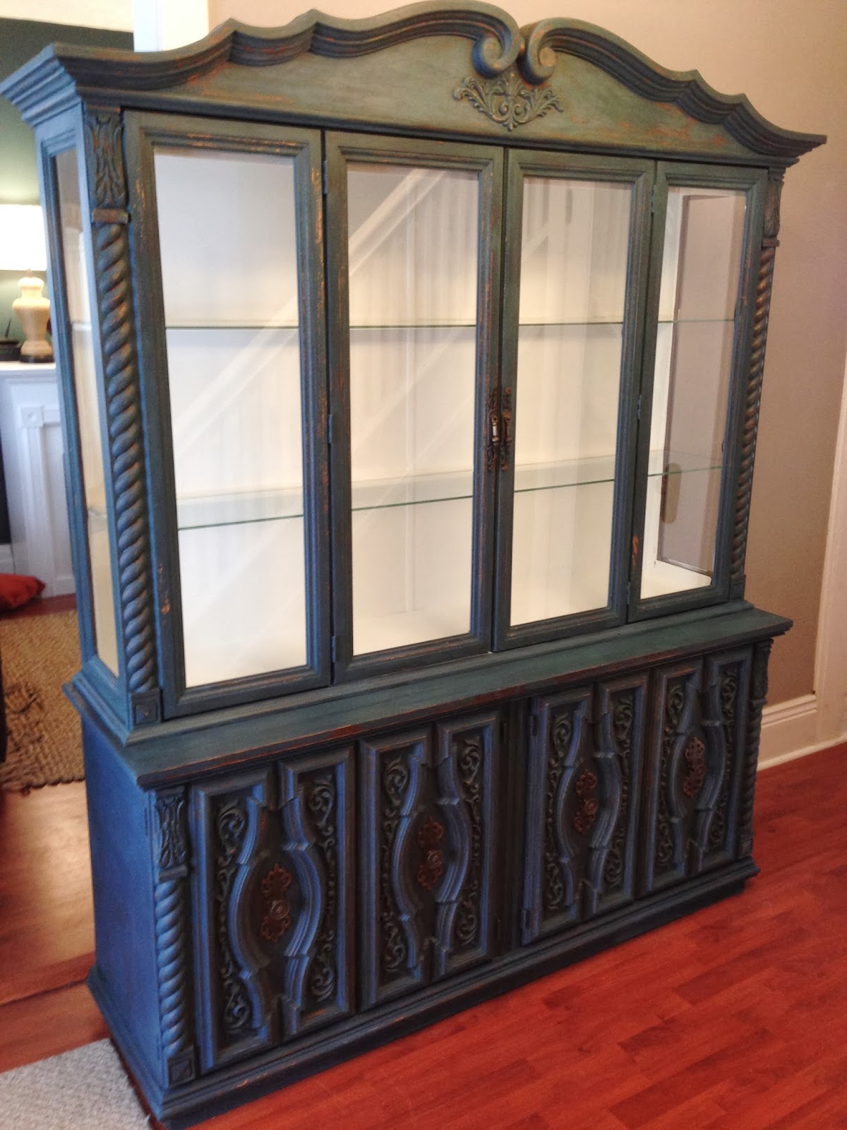 Repurposed Gems Homestead Blue Buffet & Hutch