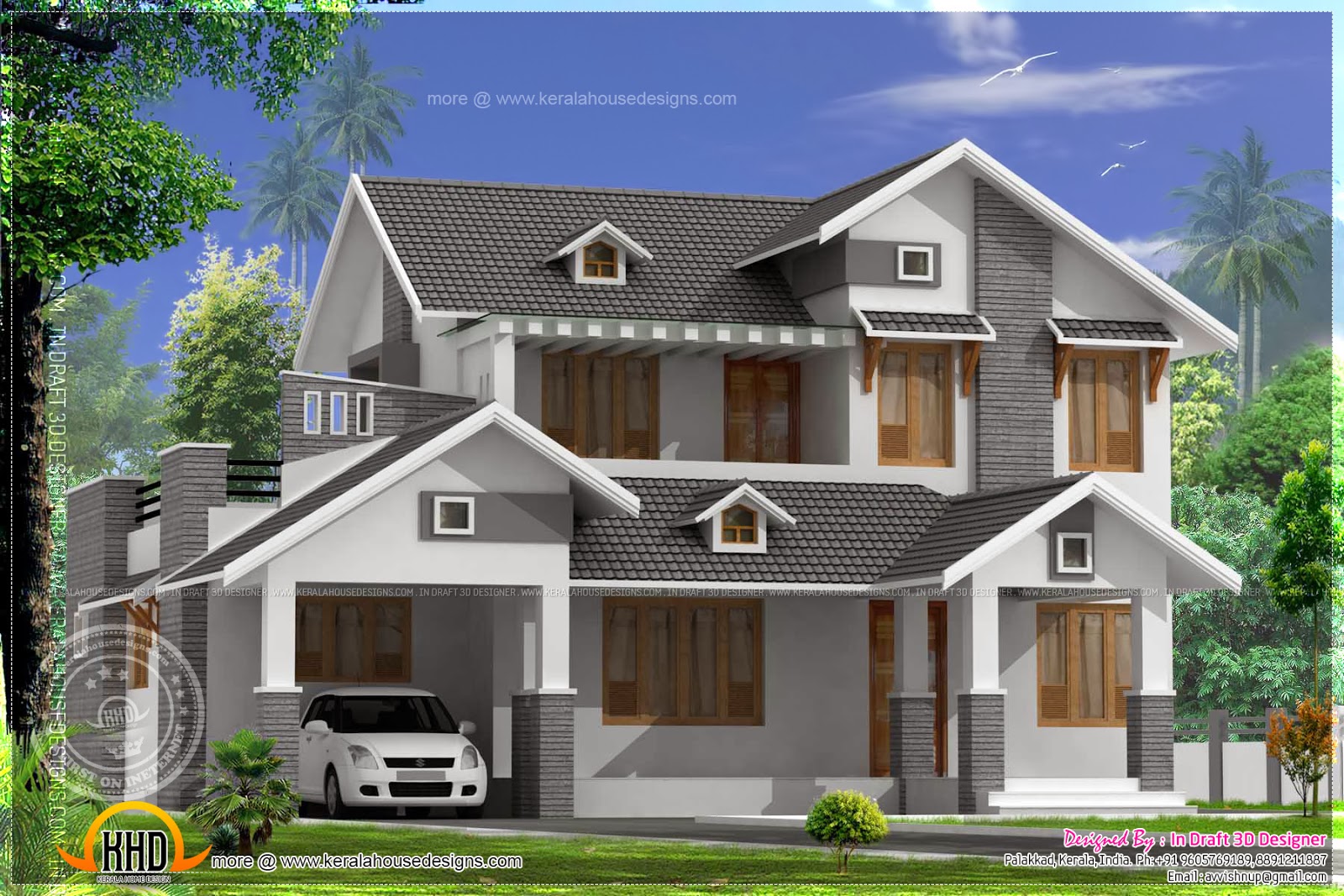 Sloping roof house design