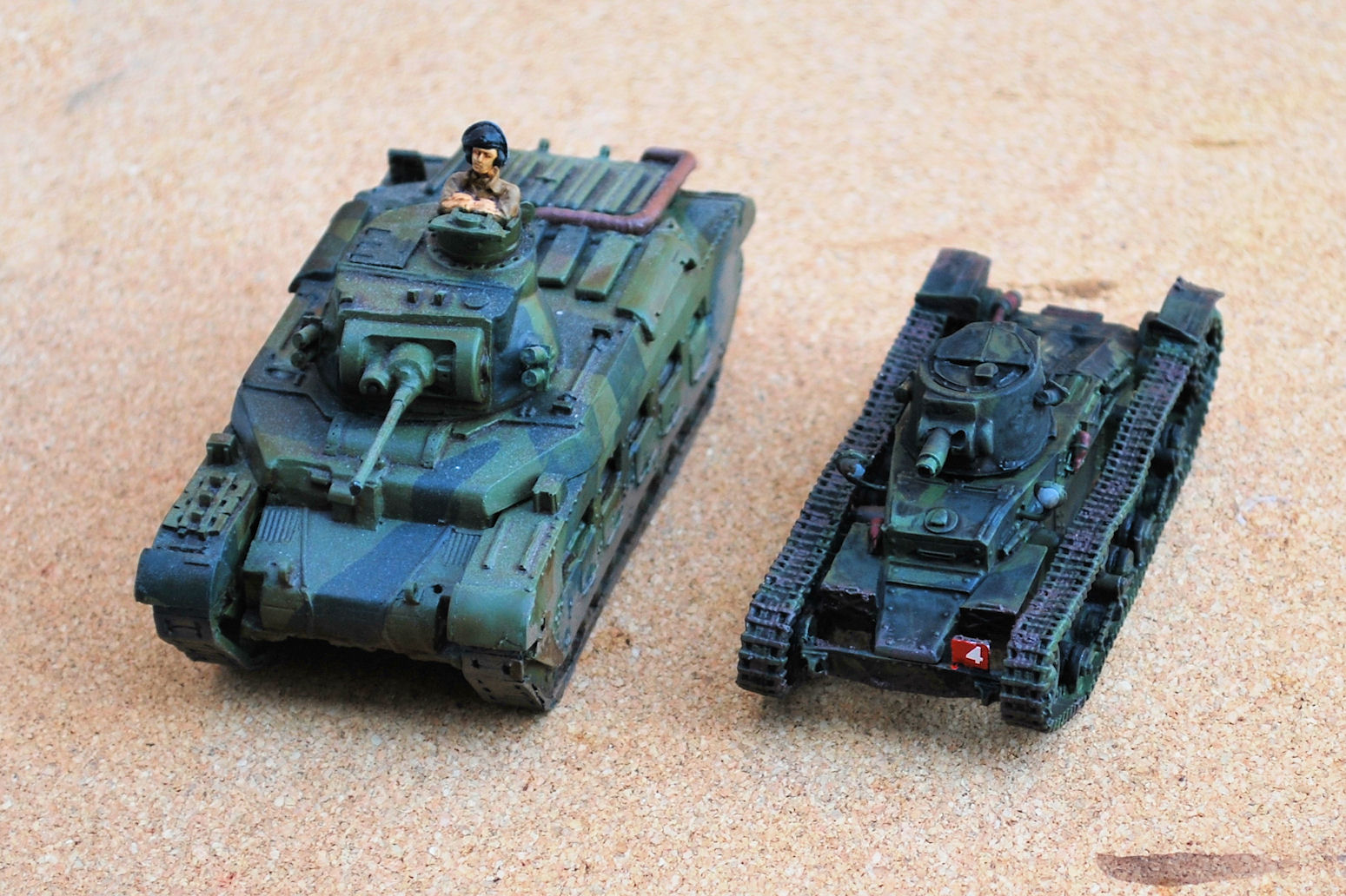 Two 1:50 scales Matilda II Tank suitable for bolt action 