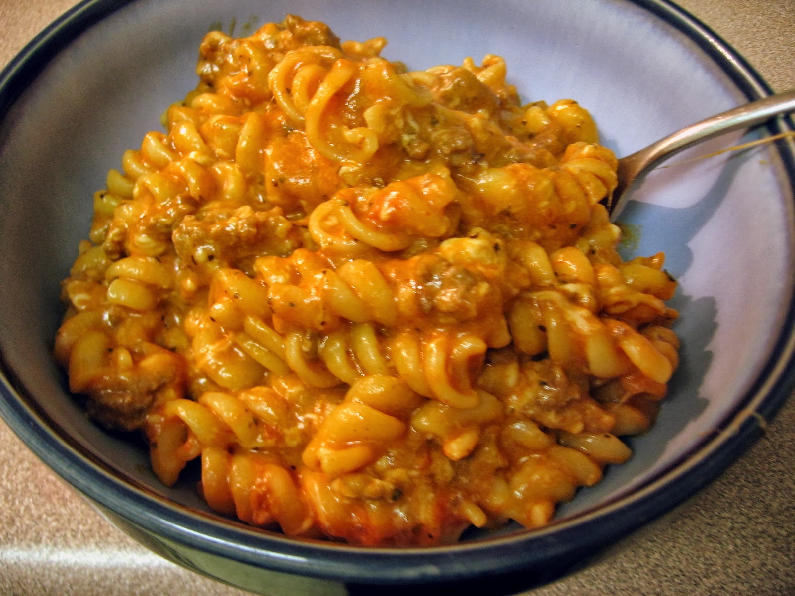 Slice of Southern Rotini Skillet Lasagna