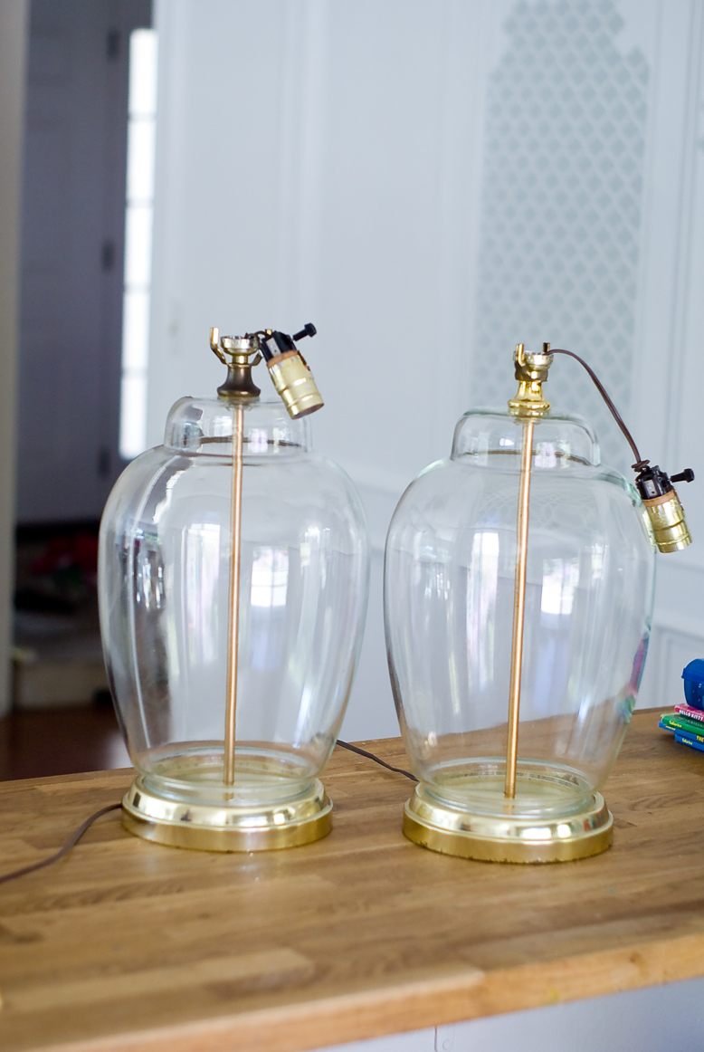 Easy Peasy Pie Clear Glass Lamp Redo