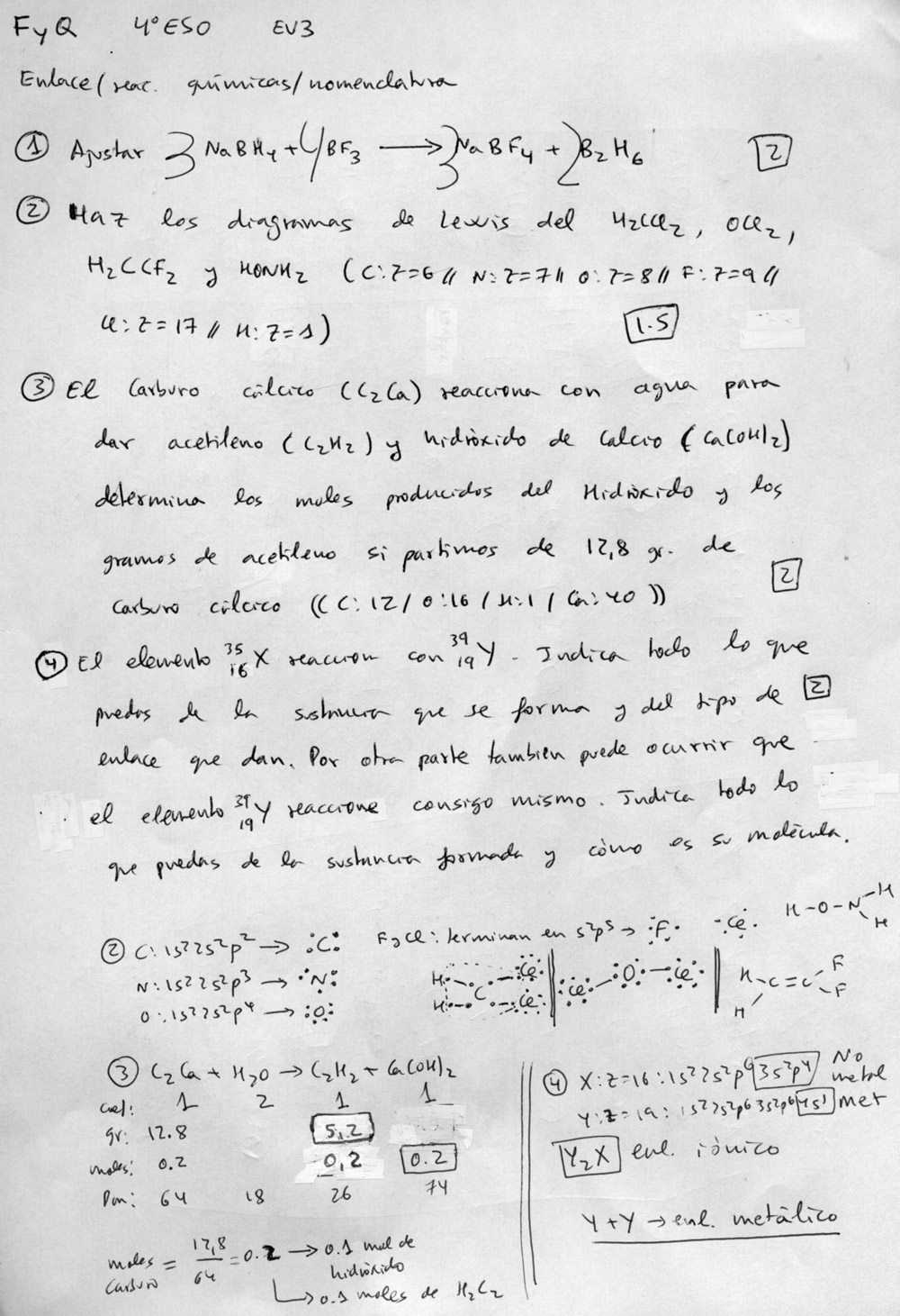 FISICA Y QUIMICA PARA ESTUDIANTES: Examen y corrector EV3 4º ESO ... FISICA Y QUIMICA PARA ESTUDIANTES: Examen y corrector EV3 4º ESO ...
