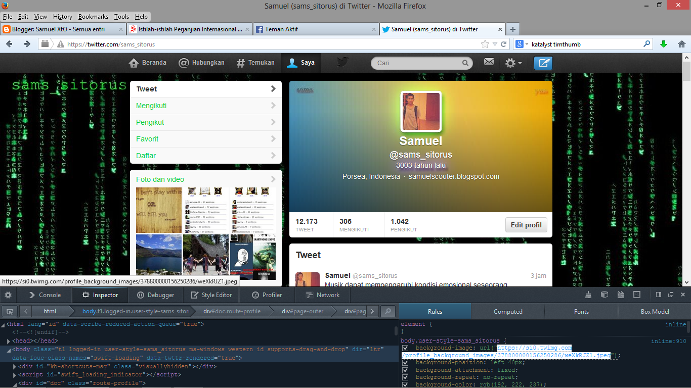 Cara Mengambil Background Twitter Orang Lain Klik Untuk Memperbesar