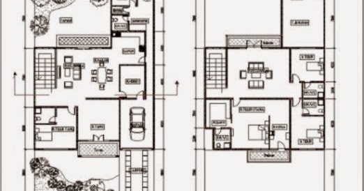 Denah Rumah Minimalis Modern 2 Lantai  Design Rumah Minimalis