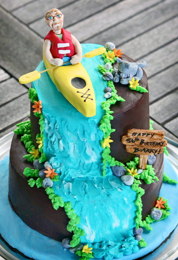 Cakes by Setia Kayak Cake and Farmer with Chickens Cake