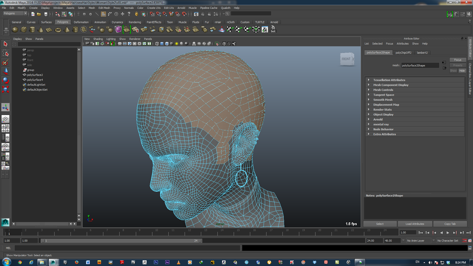 Autodesk Maya nHair_Styling the hair from the Hair Fashion Magazine