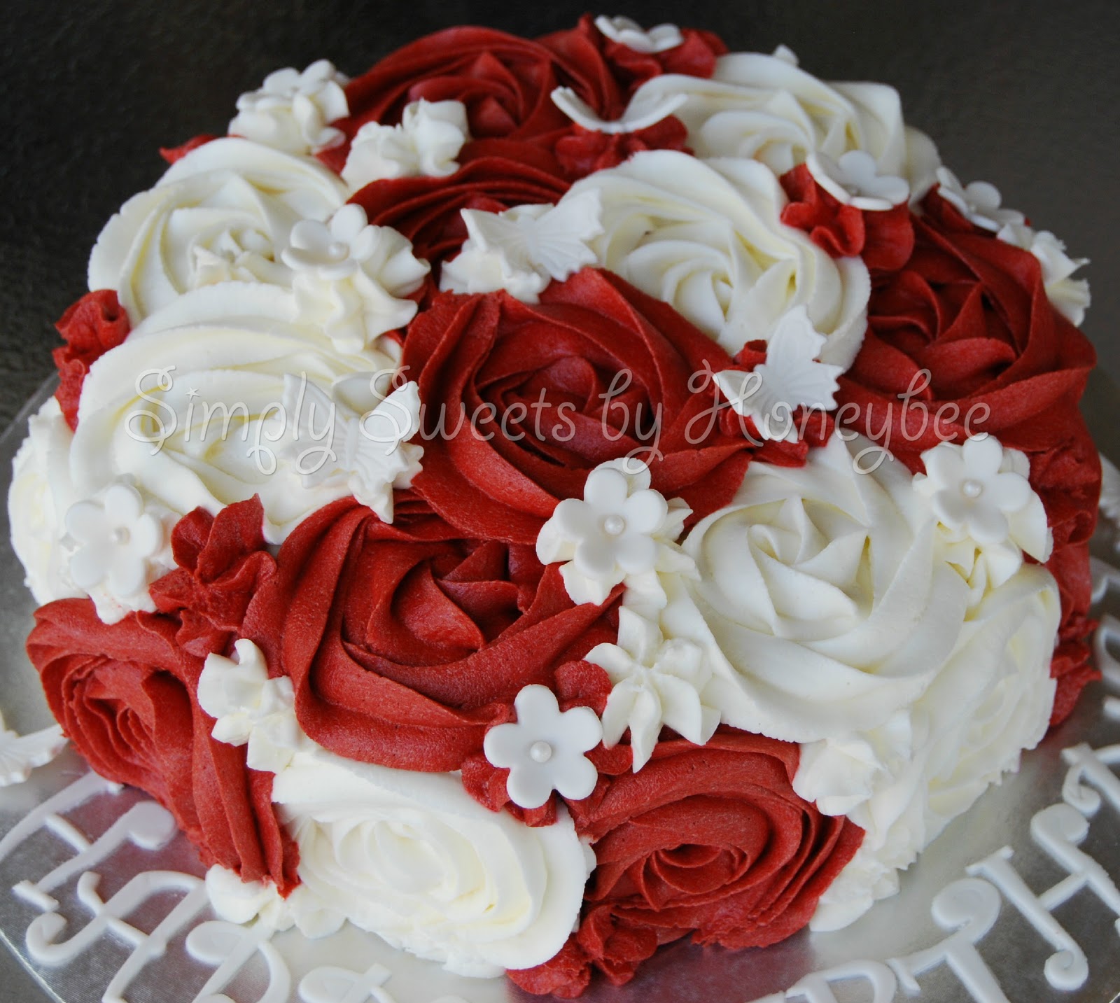 Red White Rose Swirl Cake Aka Queen Of Hearts Cake
