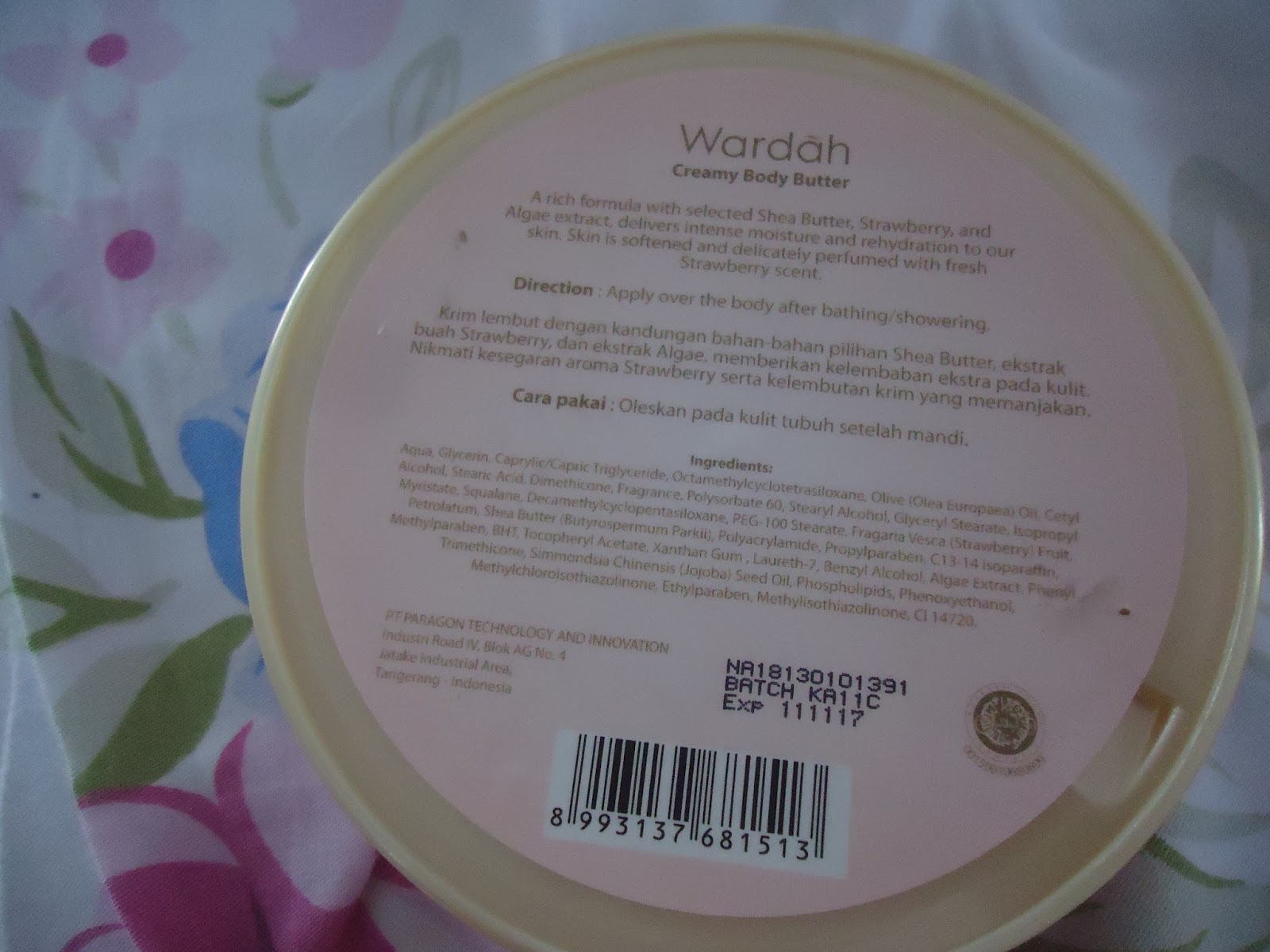 uli mayang review Wardah Creamy Body Butter strawberry solusi mencagah