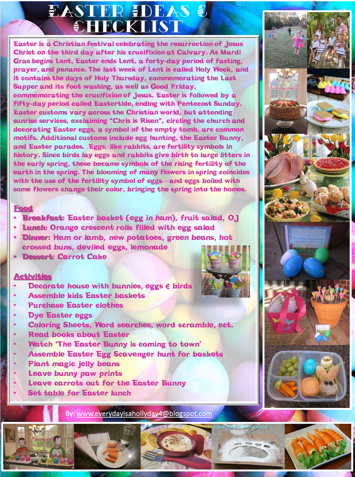 Everyday is a "Hollyday"! Easter Ideas & Checklist