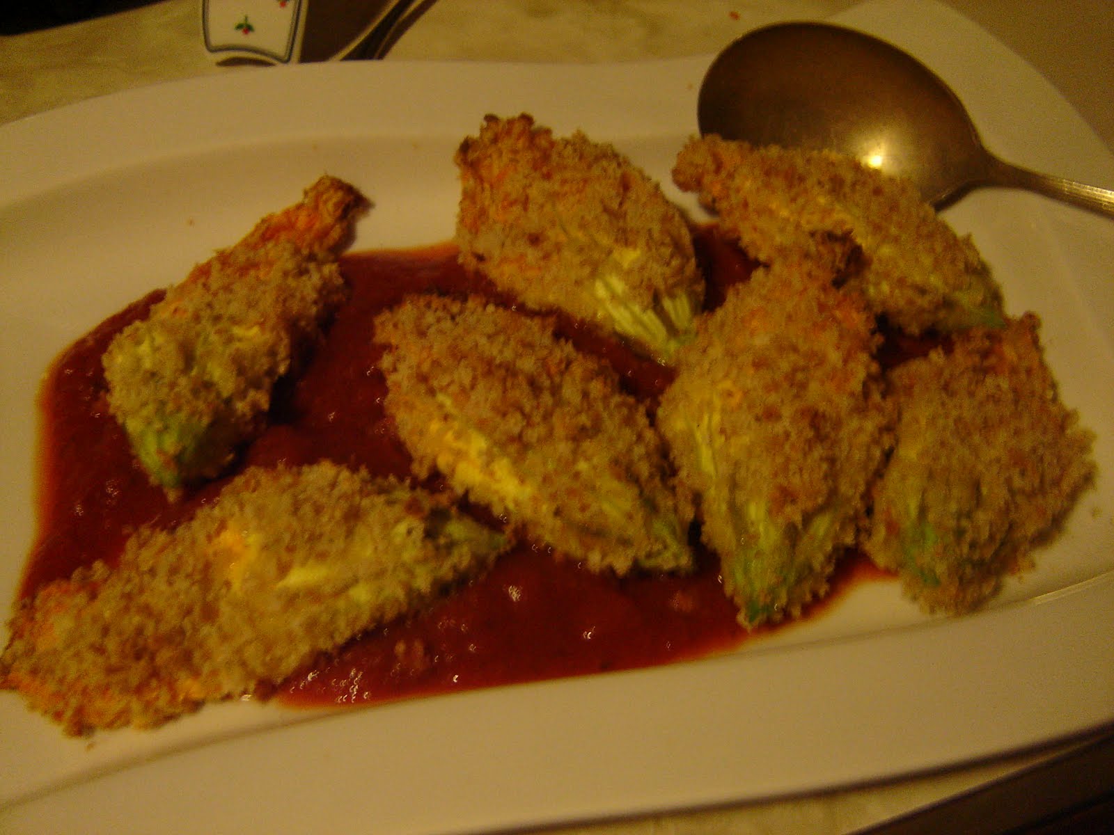 Honey From Rock Triple Cheese Stuffed Squash Blossoms, Baked