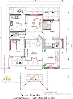 House plan and elevation 2165 Sq. Ft - Kerala home design and floor 