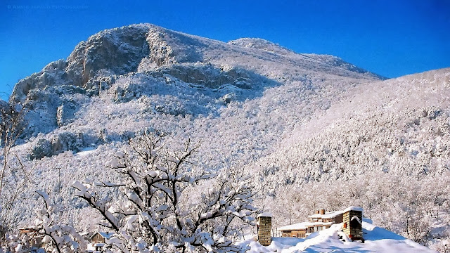 a mountain view and blue sky in Vratsa, Bulgaria 