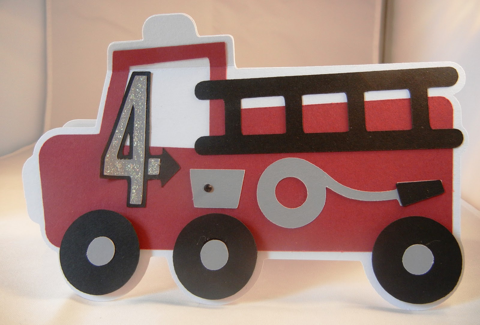 In Love With PAPER Fire Truck Shaped Card 