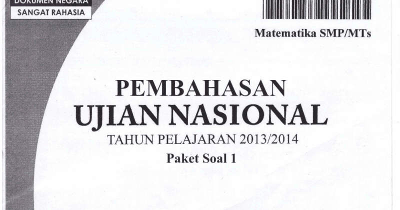 10+ Soal Un Matematika Smp 2014 Dan Kunci Jawaban Images