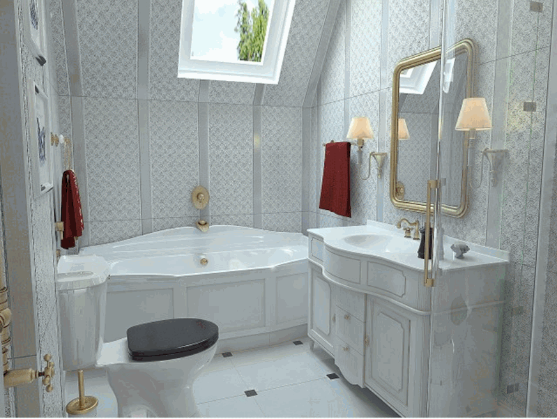 To Da Loos Grey And White And Gold Bathroom With European