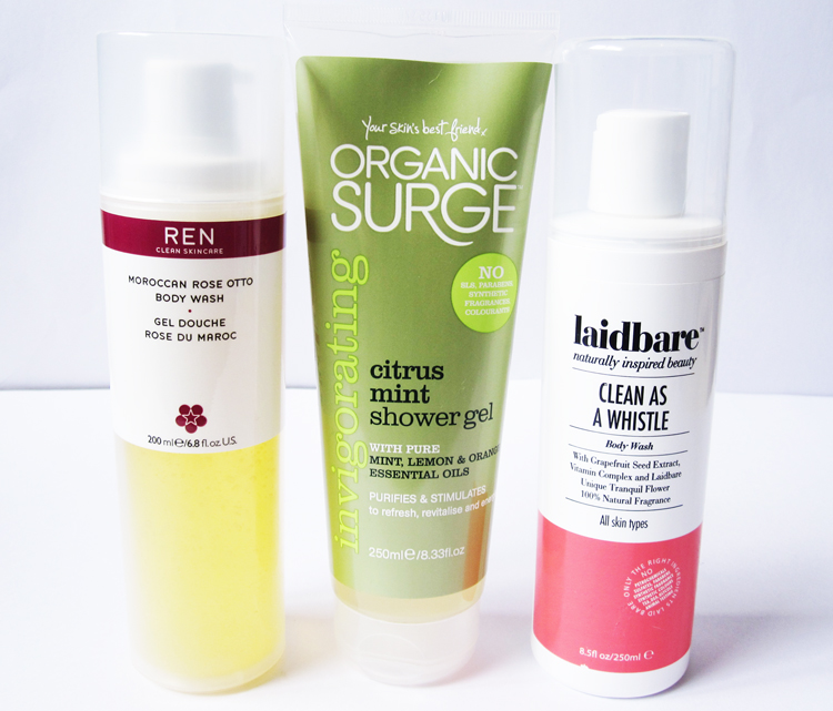 Triple Review 3 SLS Free Shower Gels from REN, Organic Surge