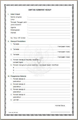 Contoh Daftar Riwayat Hidup Sederhana Cv Curriculum Vitae