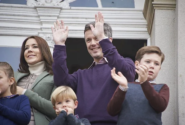 Crown Prince Frederik and Crown Princess Mary, with their four children, Prince Christian,Prince Vincent, Princess Josephine