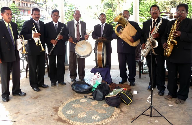 The brass band seen during the feast