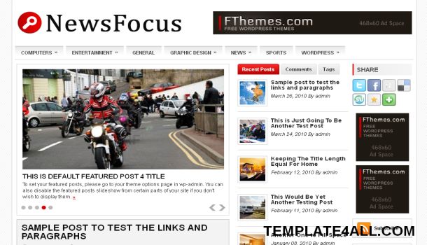 Free Bloggers News Magazine Wordpress Theme Bloggers News Magazine Wordpress Theme