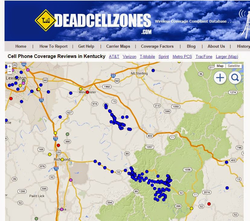 AT&T Service Reception Problems in Kentucky