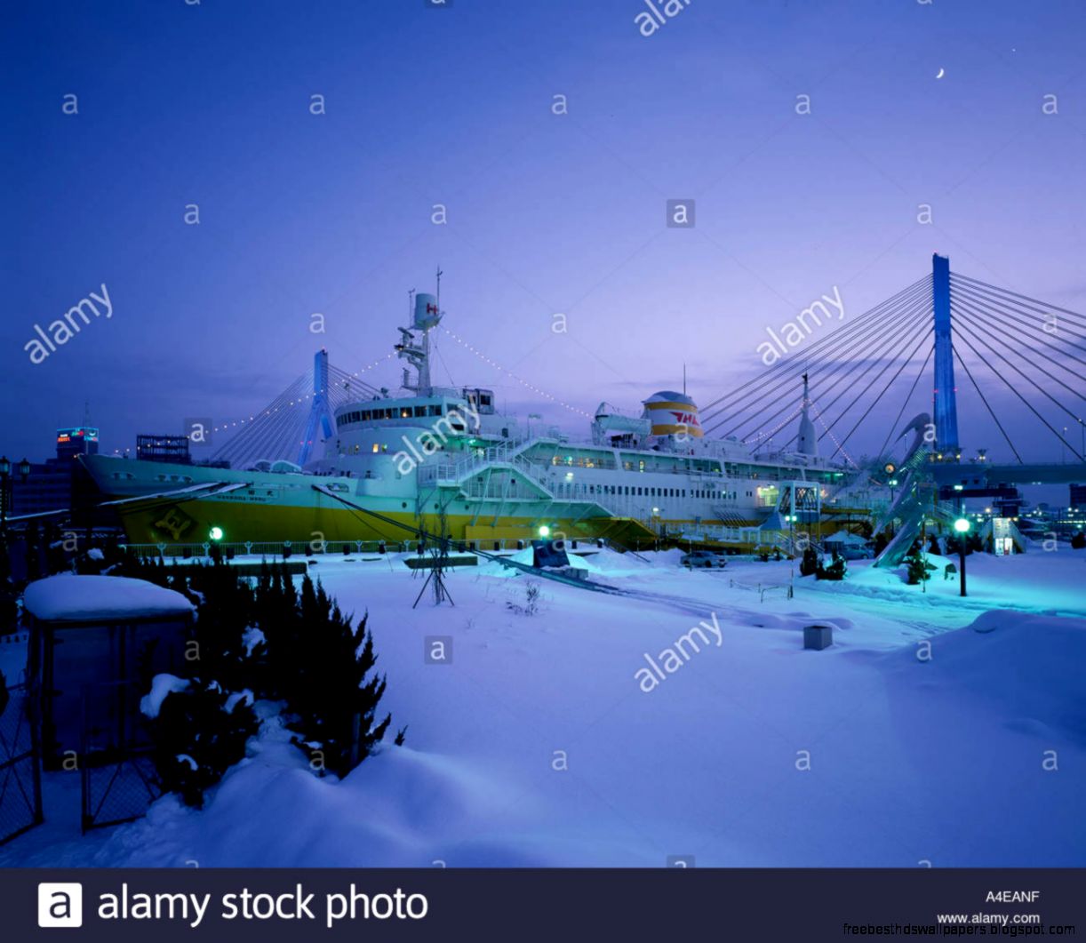 Hakkoda Maru Ship Aomori Bay Bridge Winter Aomori Japan Ship Hakkoda Maru Ship Aomori Bay Bridge Winter Aomori Japan Ship