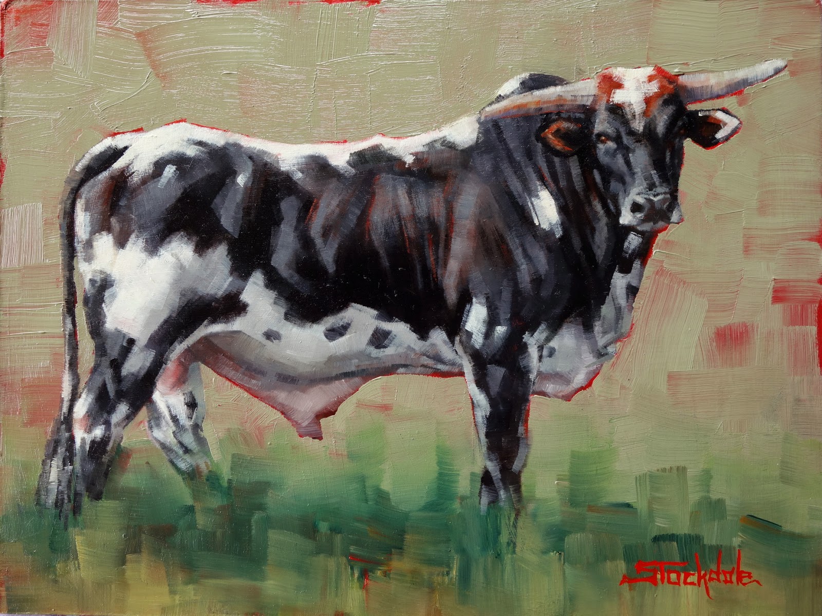 Margaret Stockdale Art Black And White Bull