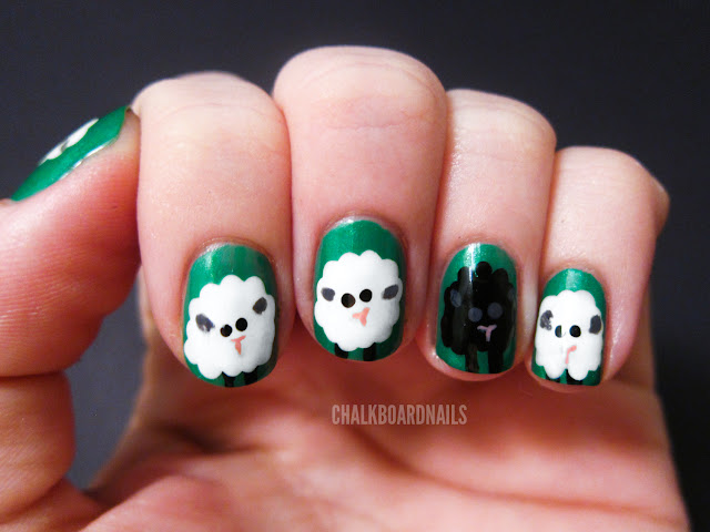 sheep nail art    tutorial