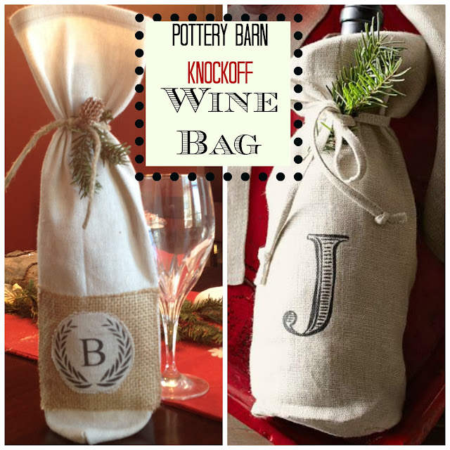 Two It Yourself DIY Monogrammed Wine Bottle Bag (Pottery BarnInspired)