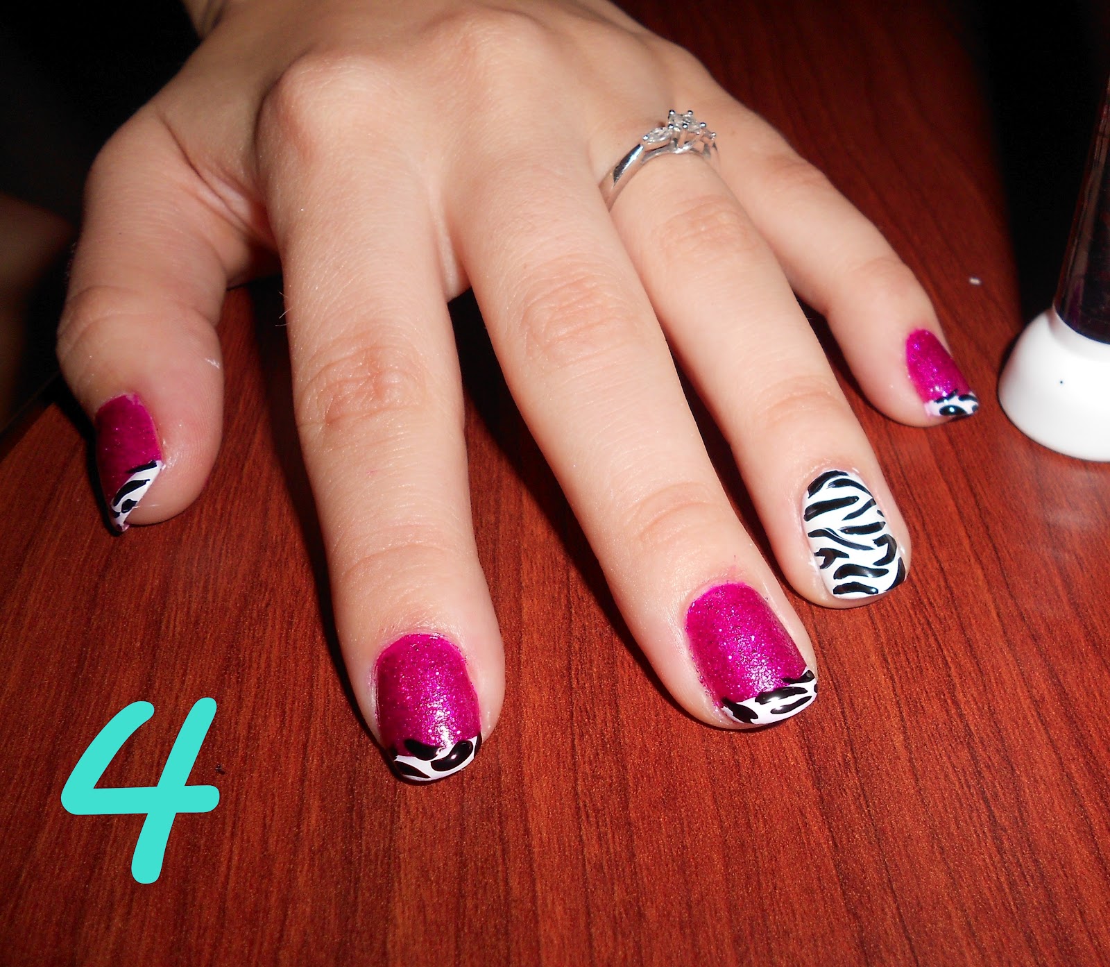 Across the Sea with Nikki P Pink Zebra Nails