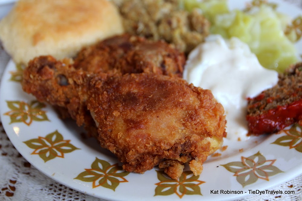 Good Grub at Grandma's House Cafe in Winslow. Tie Dye Travels with