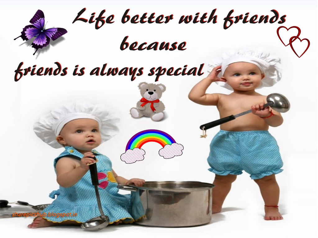 Life Better With Friends | Cute Friendship Quote Wallpaper For Desktop |  Share Pics Hub