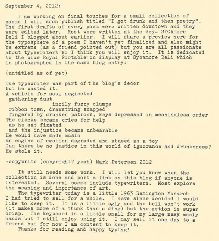 TotallyYourType Typewriter Poem